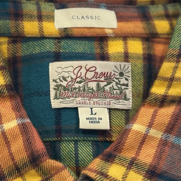 J.Crew Men’s Mid-Weight Double Brushed Flannel Shirt in Multicolor Size L - Picture 3 of 7